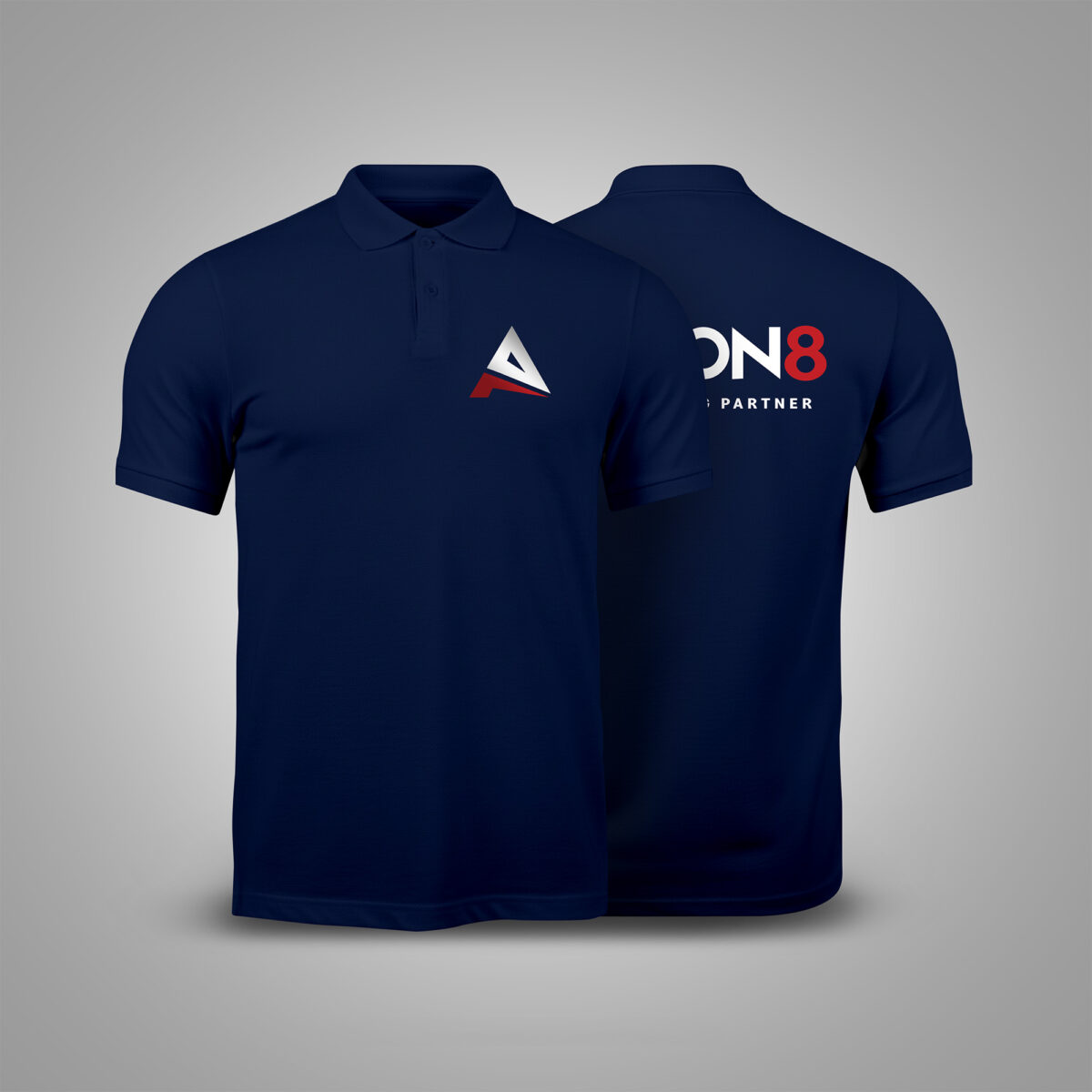 Navy Blue Polo Shirt Custom T-Shirt Printing Services Front and Back Branding