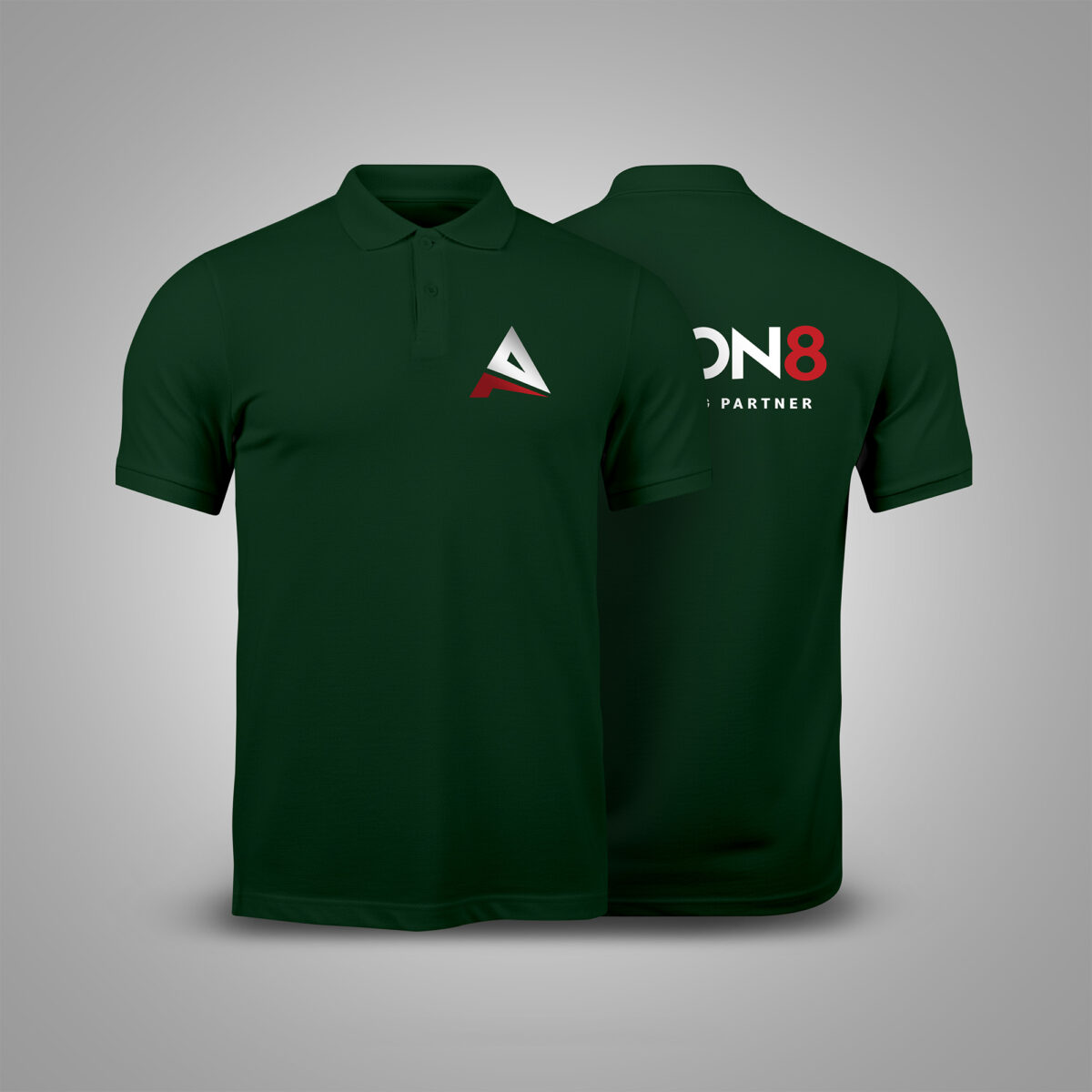 Dark Green Polo Shirt Custom T-Shirt Printing Services Front and Back Branding