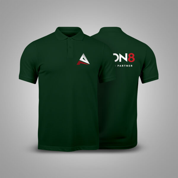 Dark Green Polo Shirt Custom T-Shirt Printing Services Front and Back Branding