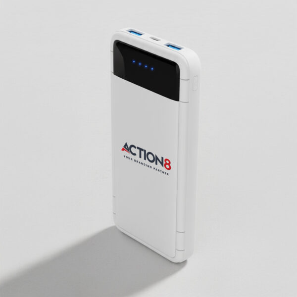 Action8 white power bank printing tech gift KSA