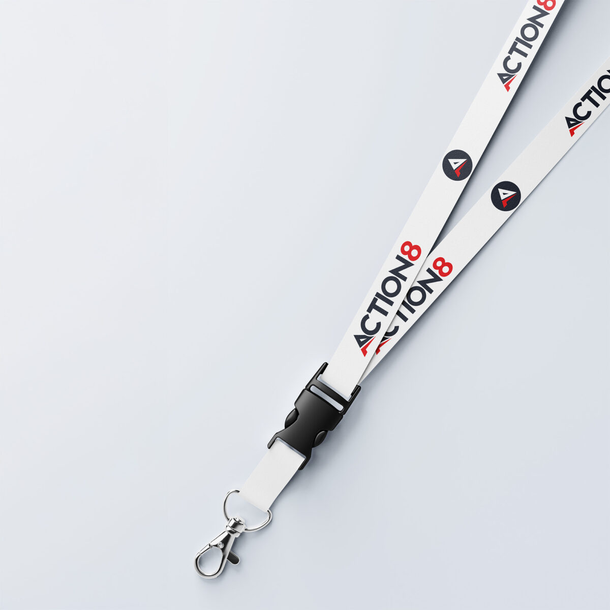 Action8 white lanyard printing ID card holder KSA