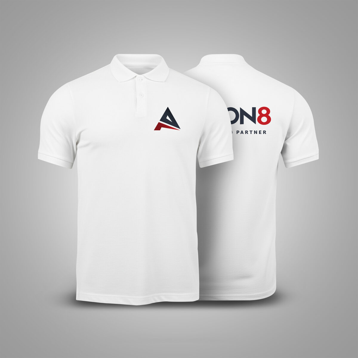 Custom White Polo Shirt Printing Services KSA Front & Back White Polo Shirt Custom T-Shirt Printing Services Front and Back Branding