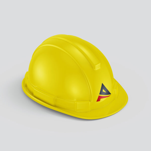 Yellow Safety Helmet Custom Helmet Printing Services Action 8 Branding