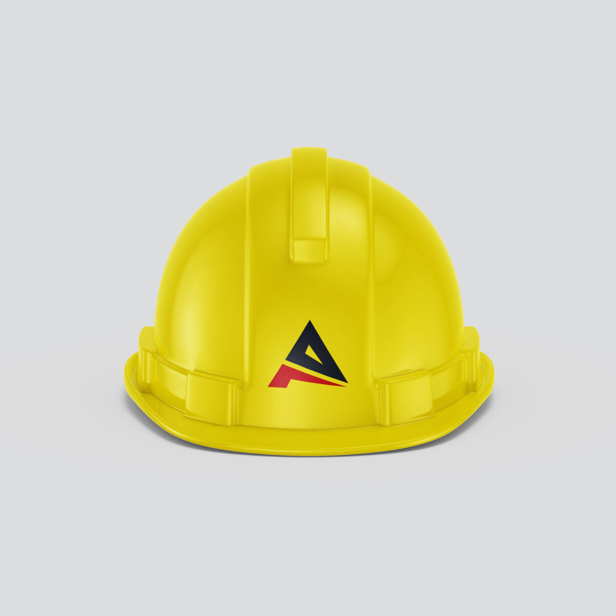 Yellow Safety Helmet Custom Helmet Printing Services Action 8 Logo