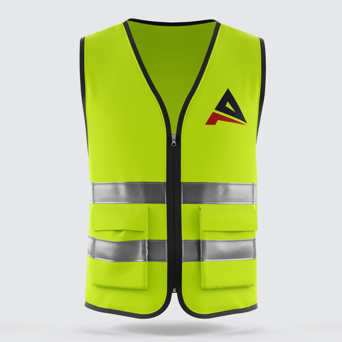 Yellow Safety Vest Custom Safety Jacket Printing Services Reflective Stripes
