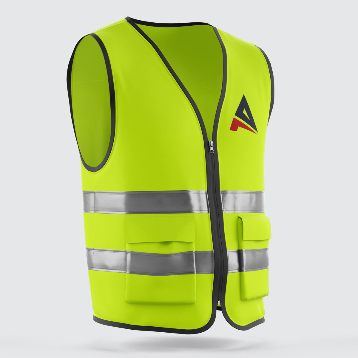 Yellow Safety Vest Front Custom Safety Jacket Printing Services Chest Logo