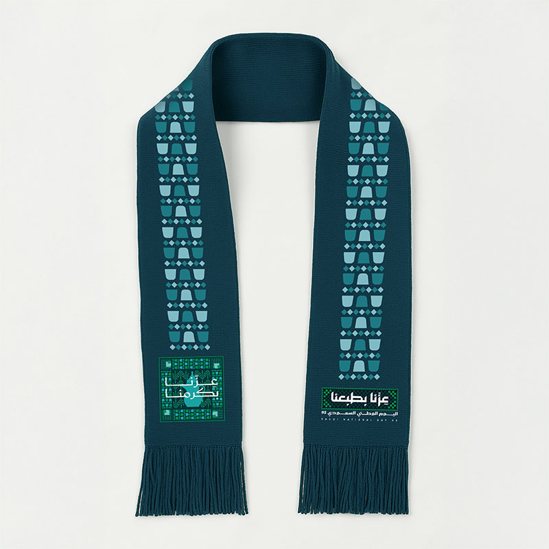 Custom Saudi National Day Scarf Printing - Action 8