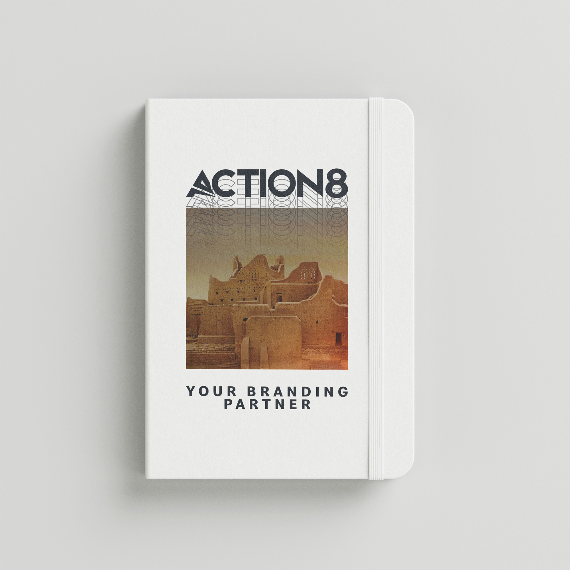 Action8 white custom notebook printing Saudi Arabia